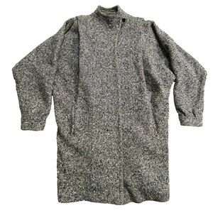 Vintage Fashioned Jill Jr Coat Womens 2XL Heather Gray Textured Wool Tweed Retro